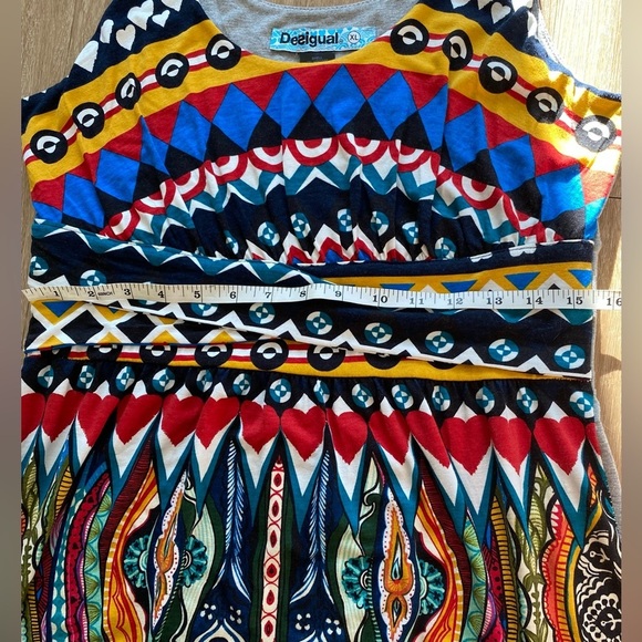 Desigual Sleeveless Scoop Neck Geometric Print Dress Size XL - Picture 3 of 15